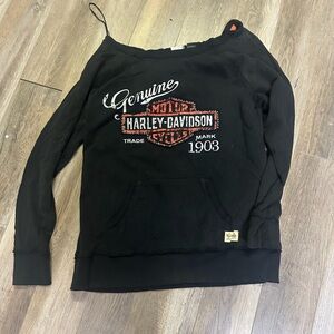 Women’s Harley Davidson sweater. Size large. Wide neck.
